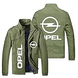 COONM Herren Jacken Sweatshirt – OPEL Reißverschluss Pullover Stehkragen Fluganzug Winddichtes Leichtes Oberteil – Geschenke Für Teenager-Army Green||XXL