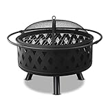 CHICAI Außen Bonfire Wood Burning Runde Feuerstelle for Hinterhof Feuer Heizpilz mit Kochen BBQ G