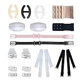 BH-Strap-Halter, BH-Zubehör-Set von 12 für Frau Mädchen mit verstellbaren BH unsichtbare Straps BH-Clips und Extender Schulterpolster Multi Style S