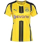 PUMA Damen Trikot BVB Home Replica Shirt with Sponsor Logo, Cyber Yellow-Black, L