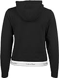 Calvin Klein Damen TOP Hoodie Full Zip Kapuzenpullover, Schwarz (Black 001), 38 EU (Herstellergröße: M)