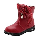 PU Stiefeletten Mädchen Kinderschuhe Prinzessin Schuhe Plus Samt Winterstiefel Thermostiefel Kinder Ankle Boots Schlupfstiefel Bowknot Knöchel Schuhe Mit Reißverschluss R