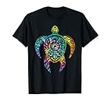 Bunte Schildkröte Aquarell Maori Ozean Scuba S-XXXL T-S
