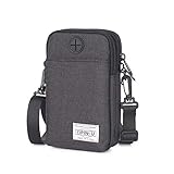 JOSEKO Handy Umhängetasche, Canvas Universal Handytasche zum Umhängen Geldbörse Kleine Tasche Mini Crossbody Tasche für Damen Frauen Mädchen Kinder iPhone 6 Plus 7 Plus Galaxy Note 5 4 S7(Dunkelgrau)