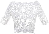 HUINI Spitzen Bolero für Brautkleid Damen Hochzeitskleid Schal Spitzen Jacke Strickjacke F