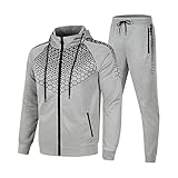 BGTKHKS Trainingsanzug Herren Jogginganzug Sportanzug Mit Reißverschluss Sportbekleidung Jogging Anzug Hoodie-Sporthose Jogging-Anzug Trainings-Anzug Jogging-H