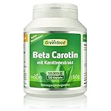 Beta Carotin, 50.000 i.E. (30 mg), 120 Vegi-Kapseln, hochdosiert - Vorstufe von Vitamin A (Augen, Hautschutz). Veg