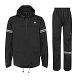 AGU Essential Original Regenanzug, Regenkleidung Fahrrad Herren & Damen, Wasserdicht & Winddicht, Reflektierend, 100% Recyceltes Polyester, Unisex - XL - Schw