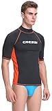 Cressi Herren T-shirt Rash Guard UV Sun Protection (UPF), Schwarz/Orange, Gr. 56 (Herstellergröße:XXL/6)