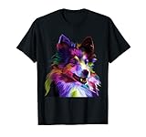 Sheltie Rough Collie buntes Pop Art Porträt Hundebesitzer T-S