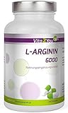 L-Arginin 6000 | 300 Kapseln | 1000mg Arginin pro Kapsel | entspricht 1200mg Hydrochlorid | Hochdosiert | Premium Q