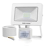 MEIKEE 20W LED Fluter Außenstrahler mit Bewegungsmelder LED Strahler 2000LM 6000K Tageslichtweiß IP66 Wasserdicht ideal Außenbeleuchtung für Garage Sportplatz Hof G