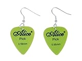 Miniblings Plektrum Plektron Ohrringe Hänger Gitarre E-Gitarre Band Grün - Handmade Modeschmuck I Ohrhänger Ohrschmuck versilb