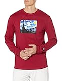 Champion Herren Heritage Langen Ärmeln T-Shirt, Cranberry Tart, Groß