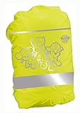 P:os 31482 - Reflektierender Rucksack-Regenschutz, mit angesagtem Paw Patrol Motiv, Regenhülle für Ranzen und Rucksäcke in neon-gelb mit Reflektoren, zur besseren Sichtbarkeit im Straßenverk