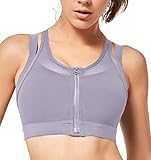 Yvette High Impact Damen Sport-BH Frontverschluss Double Deck Mesh Lauf-BH für Übergrößen für Übergröß