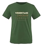 Comedy Shirts - Widerstand ist zwecklos - Herren T-Shirt - Oliv/Hellbraun-Beige Gr. L