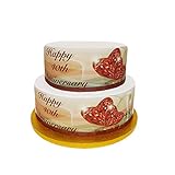 Top That Essbares Deko-Band, Motiv: 'Happy 40th 40th Ruby Anniversary' – perfekt für größere Kuchen – einfach zu verw