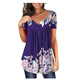 YJUU Damen Blusen Kurzarm Sommer Ele Chiffon Tunika Festliche Blusen Für Bluse Und Tun Bauchfrei Oberteile Kinder Hemdbluse Khaki Kurze Tops Blusen Bade Tunika Bluse Lock