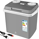 KESSER® 32 Liter Kühlbox | KÜHLT und WÄRMT | Thermo-Elektrische Kühlbox 12 Volt und 230 Volt | Mini-Kühlschrank | für Auto und Camping | EEK A++ | Grau |
