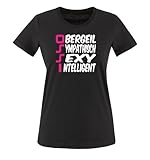 Ossi - Zweifarbig - Damen T-Shirt - Schwarz/Weiss-Pink Gr. M