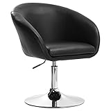 WOLTU BH24sz-1 Barhocker 1er Set, stufenlose Höhenverstellung , verchromter Stahl , Kunstleder , gut gepolsterte Sitzfläche mit Armlehne und Rücklehne, Schw