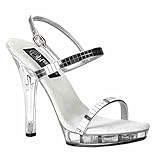 Tent High Heels Peep Open Toe Dicke Platform 13 cm/5,12 in Hohe Knöchelriemen Sandalen Sexy Pumps Pole Dance Kleid Party Schuhe,Silber,41 EU