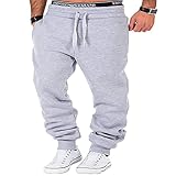 Herrenhose Elastische Taille Einfarbig Lässig Vielseitig Bequem Workout Laufen Fitnesshose Mit Kordelzug S