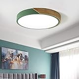YAJAN LED Deckenleuchte 24W Warmweiß, Ultradünne Moderne Rund Holz Deckenlampe ideal für Bad Schlafzimmer Flur Küche Wohnzimmer Balkon, Warmweiß [Energieklasse A+]