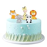 5Stück Zuckerfiguren Wald Tiere kuchendeko Jungle Tortendeko Zoo Safari Cupcake Topper Dschungel Tortenaufleger Tortenstecker Zahnstocher für Torten Kinder Baby Junge Jungs Geburtstag Party Dek