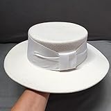 LEPSJGC Winterfrauen-Eimer-Hut elegant weißer Top-Hut-Becken-Hut warm im Frühling Herbst und Winter warm (Color : White, Size : Adjustable)