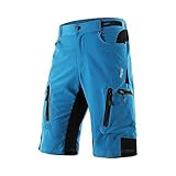 Herren MTB Shorts Radhose mit 7 Taschen Downhill Shorts Loose Fit Atmungsaktiv Quick Dry