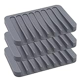 Ulable Silikon-Seifenschalenhalter, Dusche, Wasserfall, selbstentleerend, für Badezimmer, Küche, Arbeitsplatte, 3 Stück, g