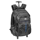 PEDEA Business Rucksack-Trolley 'Premium' Laptop-Rucksack bis 17,3 Zoll (43,9 cm) mit Übernachtungsfach und Rollen, schw