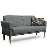 Cavadore 3-Sitzer Sofa Femarn mit Federkern / Küchensofa für Esszimmer oder Küche / 190 x 98 x 81 / Strukturstoff G