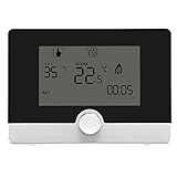 Programmierbarer Thermostat, Digitaler programmierbarer Thermostat Temperaturregler Thermostat-Temperaturregler für wandhängendes Kessel-Heizsystem(Schwarz)
