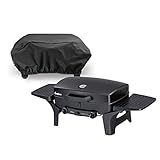 Enders Gasgrill URBAN mobiler Tischgrill - mit Hülle+ Trolley + Kartuschenhalter-Set - Balkongrill zum Grillen, Kochen und Backen, 2 Gas Edelstahl-Brenner, Kleiner Grill für Picknick, Camping, Balk