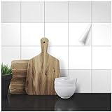 Fliesenaufkleber - 15 x 15 cm - 25 Stück - Weiß Seidenmatt und Glänzend - Für alle Fliesen in Küche, Bad & Innenb