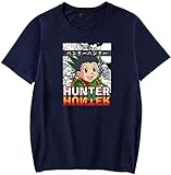 MINIDORA Hunter x Hunter T-Shirt Mehrfarbig für Jungen und Mädchen HxH Kurzarm Tee Kinder Unisex für Anime Fans(Blau,XXS)