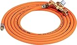 Set Propan Gasschlauch R 3/8' li x R 3/8'li, inkl. Druckregler, 10 Meter, Gasschlauch für Schweißbrenner Aufschweißbrenner Brenner Gasb