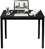 sogesfurniture Kompakt Schreibtisch Computertisch Büromöbel PC Tisch, klein Esstisch Arbeitstisch Bürotisch für PC und Laptop, aus Holz und Metall, 80x40x75cm, Schwarz BHEU-AC3CB-8040