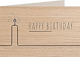 Geburtstagskarte aus Holz - Happy Birthday - 100% handmade in Österreich - Postkarte, Geschenkkarte, Grußkarte, Klappkarte, Karte, Einladung, Holzart:E