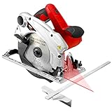 Kreissäge 1500W 4700 RPM Handkreissäge mit Laserführung SCHEIBENSÄGE HurthAG CS-1820 HANDSÄGE +2 SCHEIBEN 185 mm 24T+60T Klinge zum S