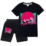 XFZDP Raya und der letzte Drache Kurze Unisex-Mode-gedruckte T-Shirt Pullovers Hosenhosen für Jungen und Mädchen,Schwarz,110