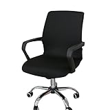 Gaeruite Stuhlhusse Bürostuhl Schreibtischstuhl Drehstuhl Bezüge ,Dehnbar Rotierenden Sessel Cover Schonbezug (S, Black)