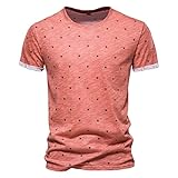 SSBZYES Herren T-Shirt Kurzarm Herren Baumwoll T-Shirt Rundhals Kurzarm T-Shirt Sommer Lässig Kurzarm Top mit Landschaftsdruck
