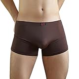 Tefamore Herren Underwear Slips Shorts Beutel Weiche Glatte Elasthan Unterhosen (M, Coffee)