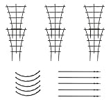 SUFUBAI 6 Stück Kunststoff Rankgitter Mini Garten Rankgitter Stapelbar Pflanze Rankgitter mit 4 Bogenstützen für Topfpflanzen, Kletterpflanzen, Gemü