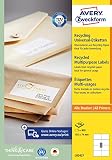 AVERY Zweckform LR3427 Recycling Etiketten (800 Adressaufkleber, 105x74mm auf A4, 100% recyceltes Altpapier, bedruckbare Versandetiketten, selbstklebende Versandaufkleber) 100 Blatt, naturweiß