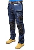 Prime Herren Arbeitshose Herren Cargohose Heer Armeehosen Multi Taschen Pants (BLACK-DENIM-004, 36W X 32L)